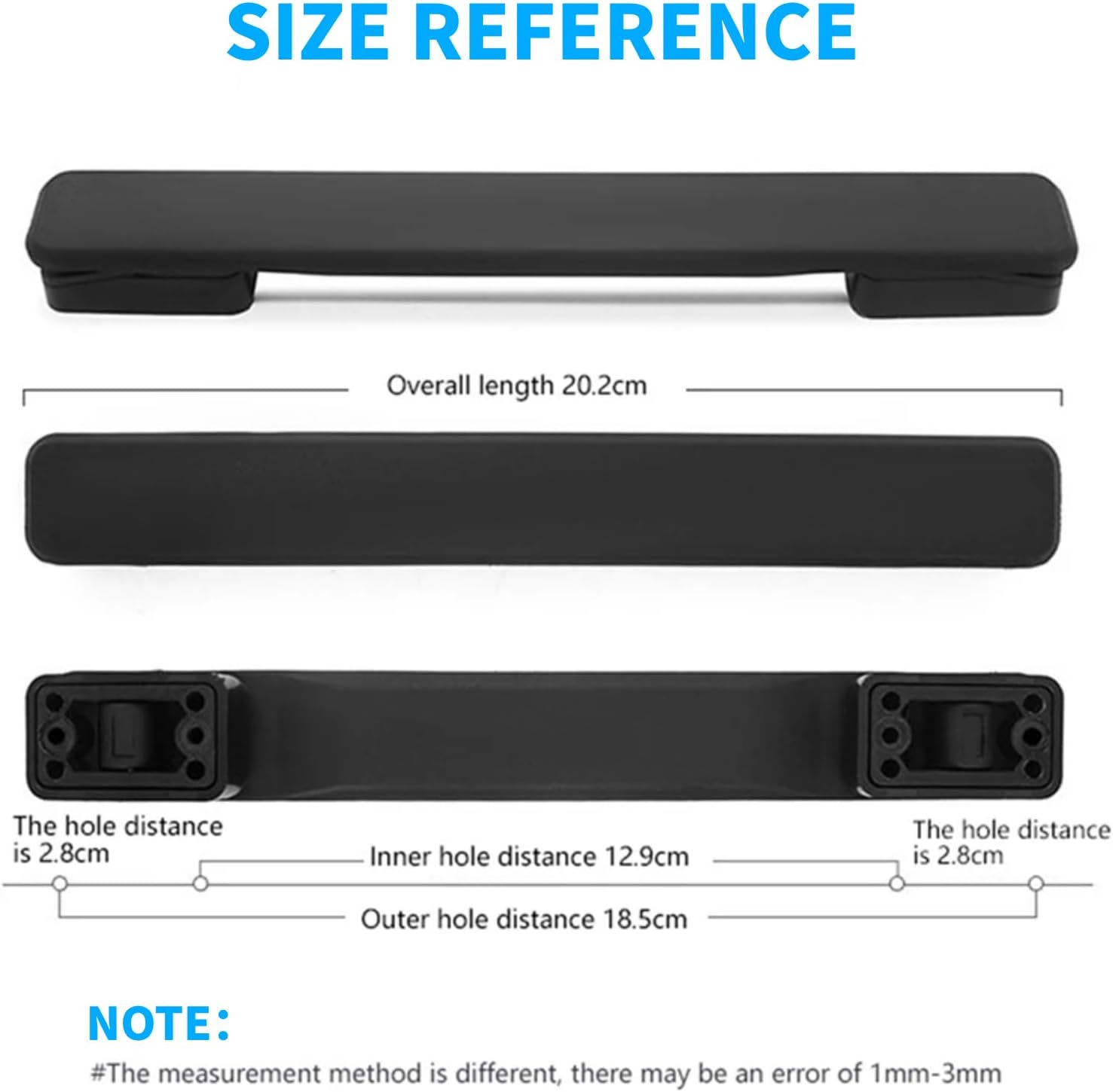 Luggage Suitcase Handle with Ergonomic Grip for Comfortable Carrying, Suitcase Repairs Replacement Handle Carry Strap Long 7.9‘’ Fits Most Luggage Models, Quick and Easy Installation for All Travelers