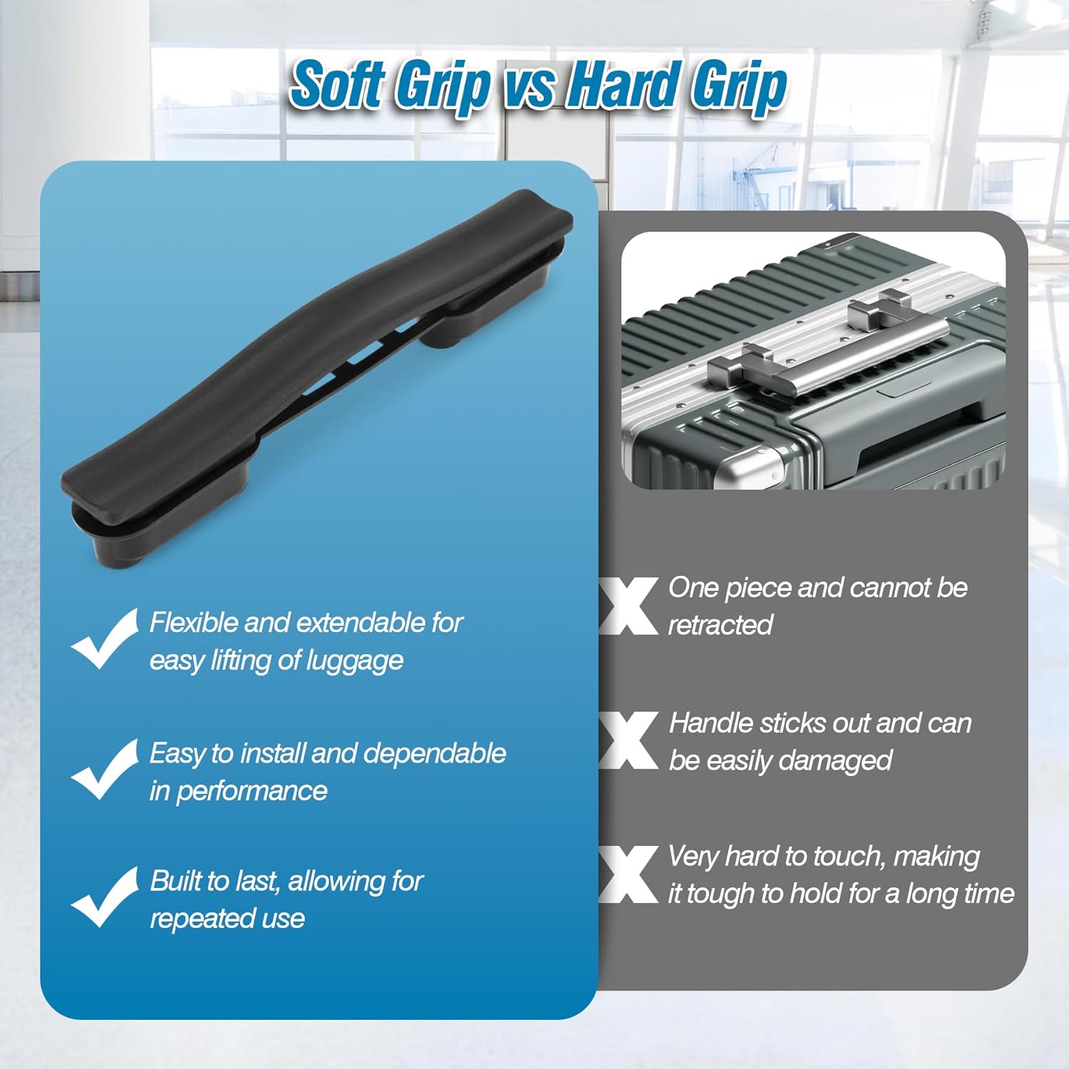 Concealed Fiber Suitcase Handle Replacement Luggage Case Handle Suitcase Carrying Grip for Repairing