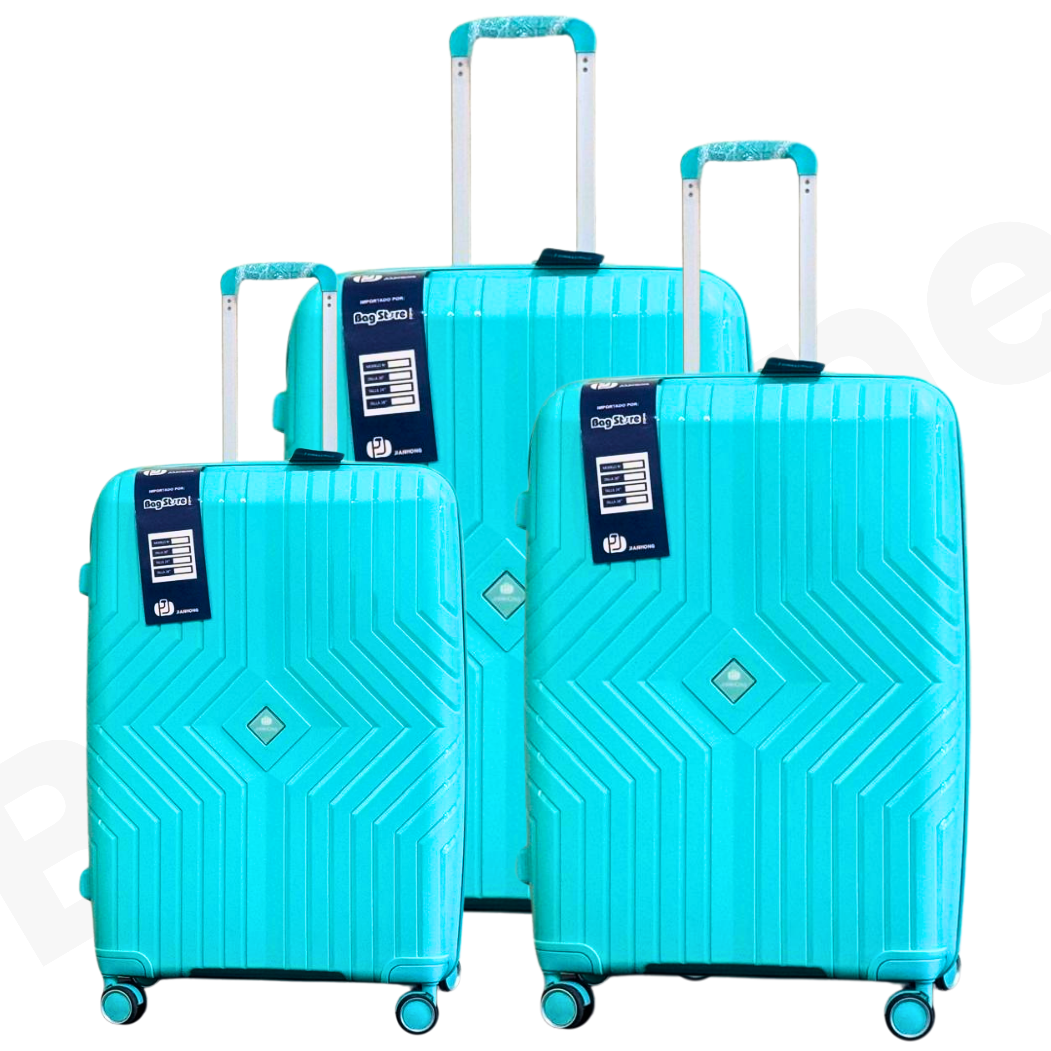 🧳 Jianhong Imported Unbreakable Polypropylene Luggage Set (Mint Green – 3 Pcs)