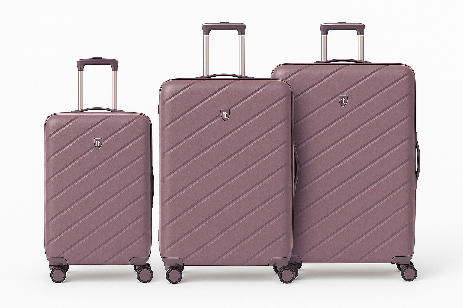 It Luggage 3-Piece Mauve Hardshell Luggage Set – Lightweight, TSA Lock, Spinner Wheels (20", 24", 28")