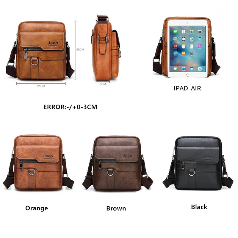 JEEP Luxury Mens Messenger Bags – Crossbody bag (Large Capacity)